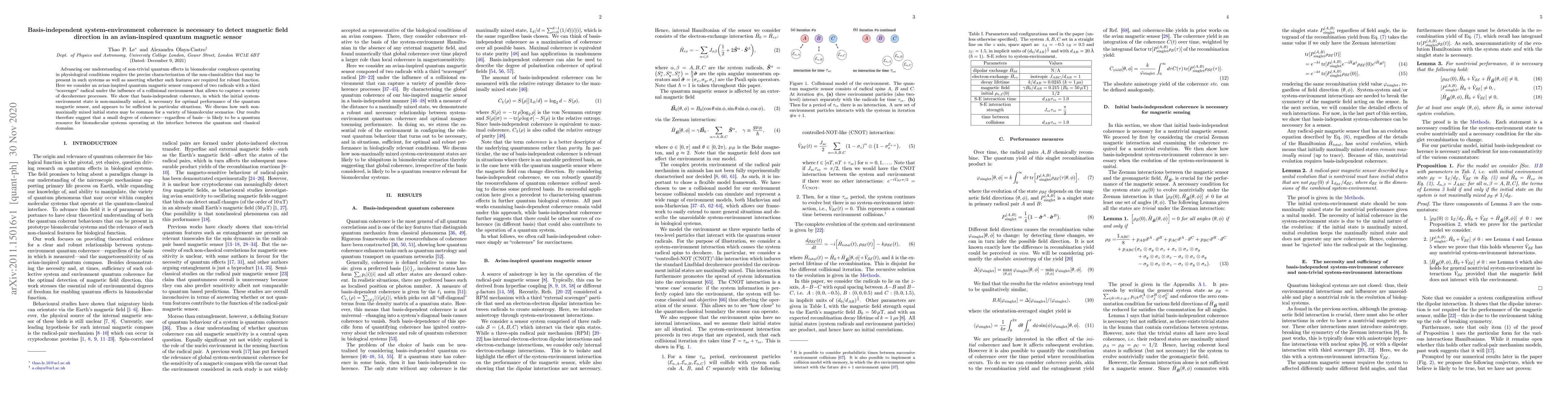 Thumbnail for Basis-independent system-environment coherence is necessary to detect
  magnetic field direction in an avian-inspired quantum magnetic sensor