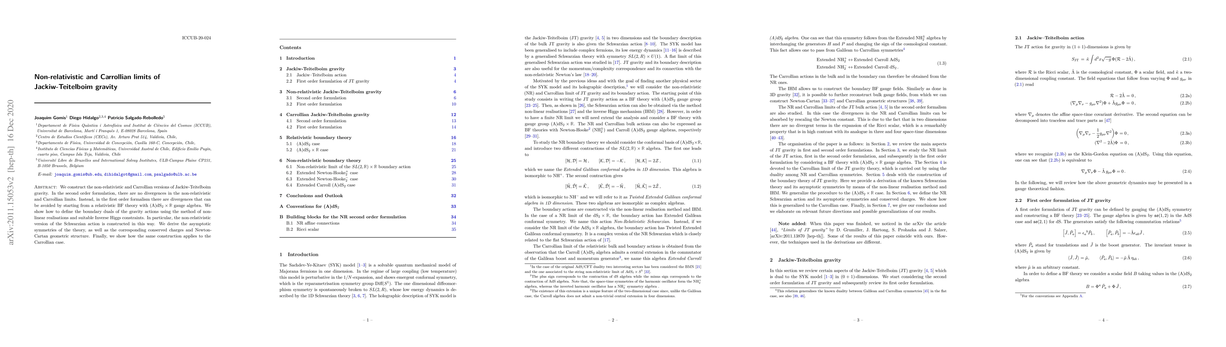 Thumbnail for Non-relativistic and Carrollian limits of Jackiw-Teitelboim gravity