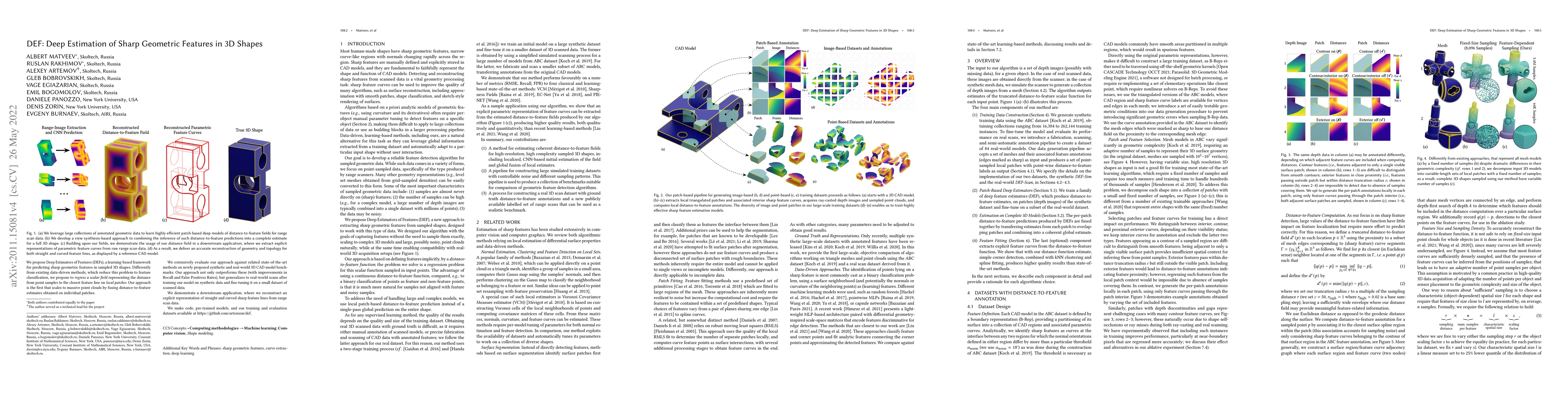 Thumbnail for DEF: Deep Estimation of Sharp Geometric Features in 3D Shapes
