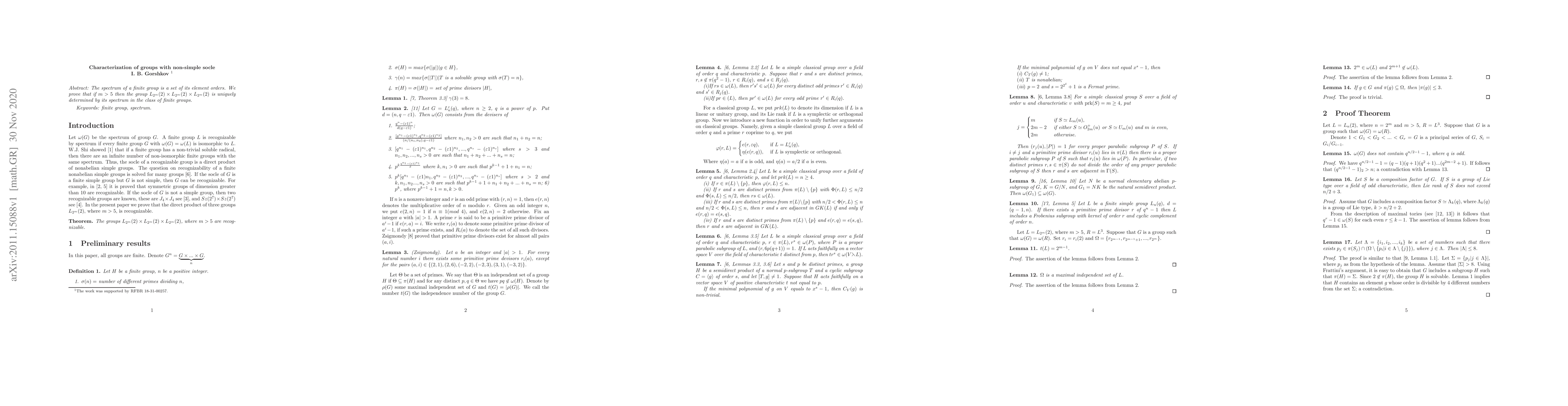 Thumbnail for Characterization of groups with non-simple socle