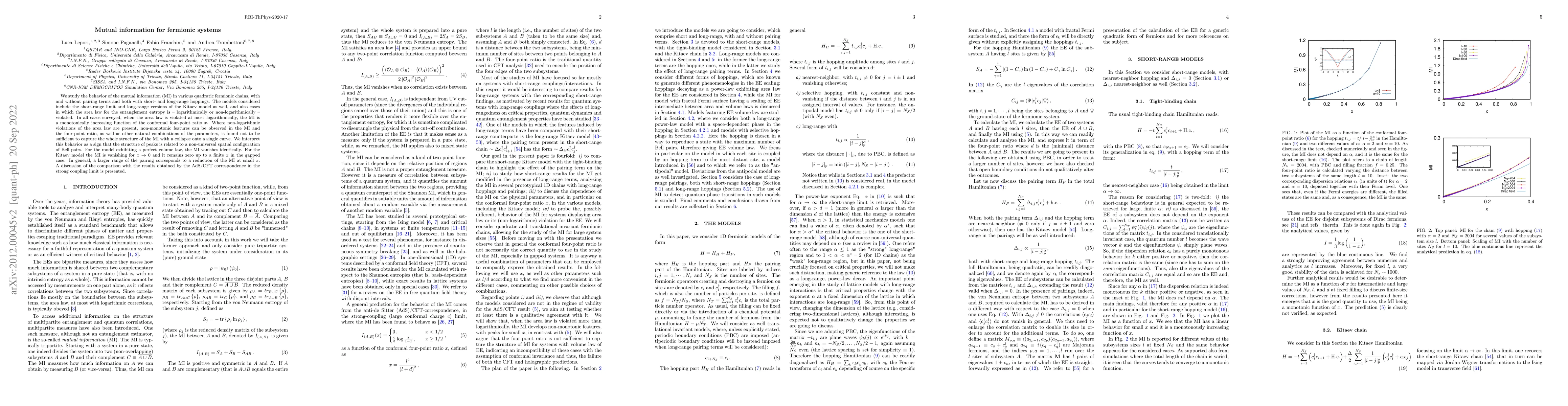 Thumbnail for Mutual information for fermionic systems