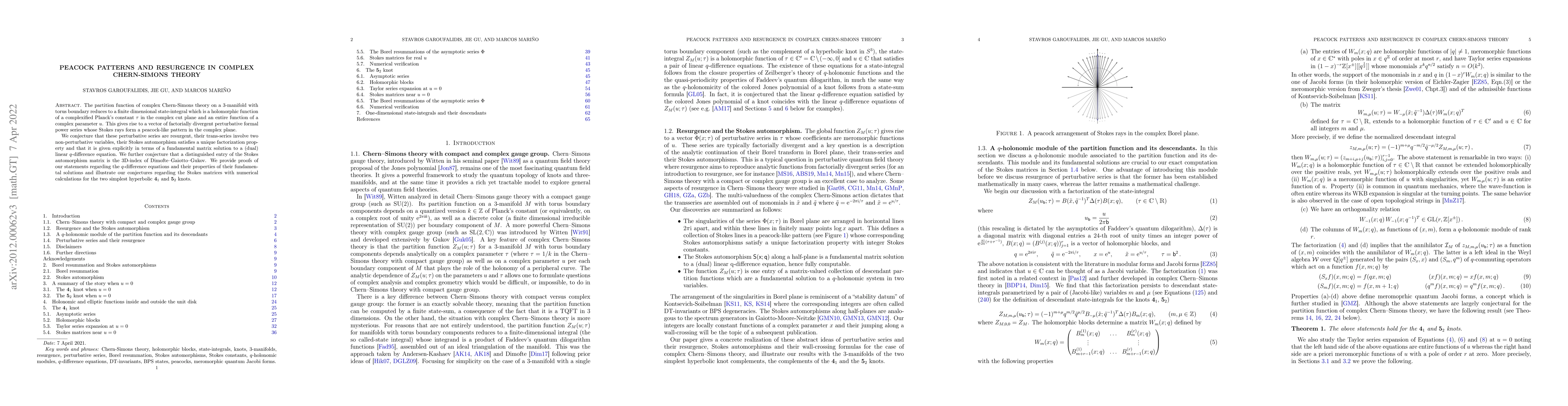 Thumbnail for Peacock patterns and resurgence in complex Chern-Simons theory