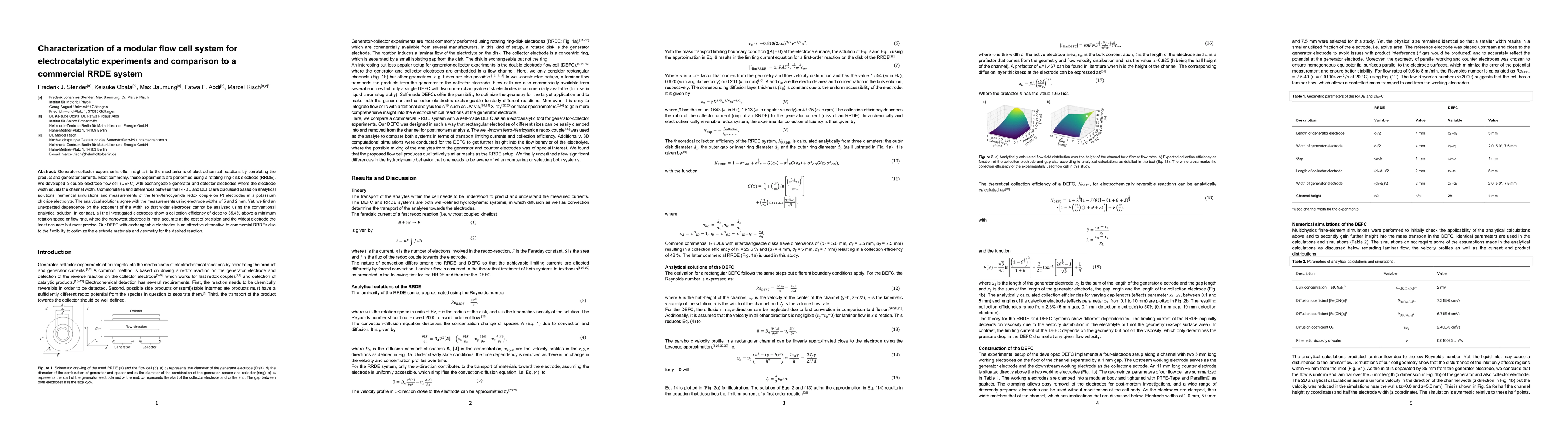 Thumbnail for Characterization of a modular flow cell system for electrocatalytic
  experiments and comparison to a commercial RRDE system
