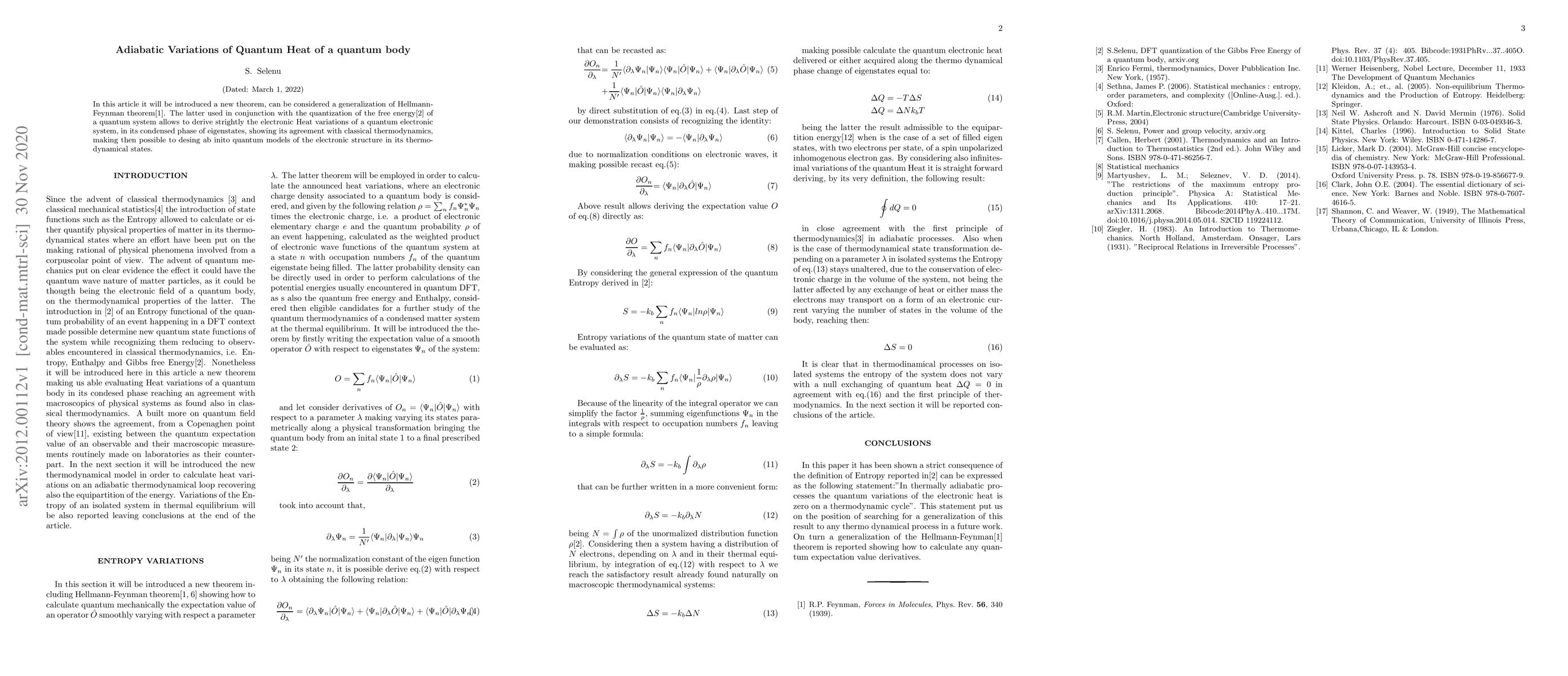 Thumbnail for Adiabatic Variations of Quantum Heat of a quantum body