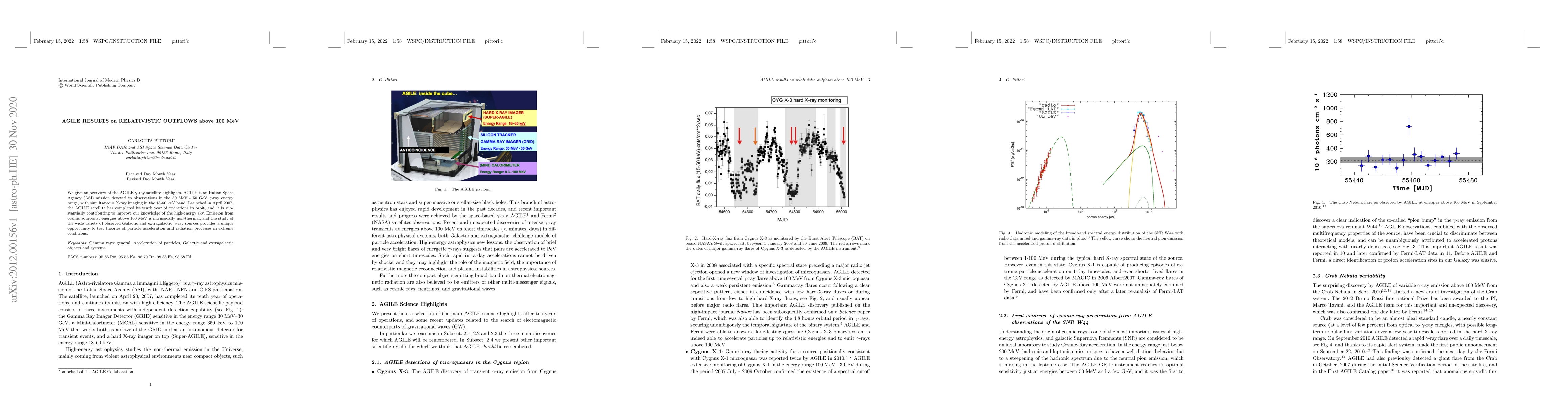 Thumbnail for AGILE results on relativistic outflows above 100 MeV