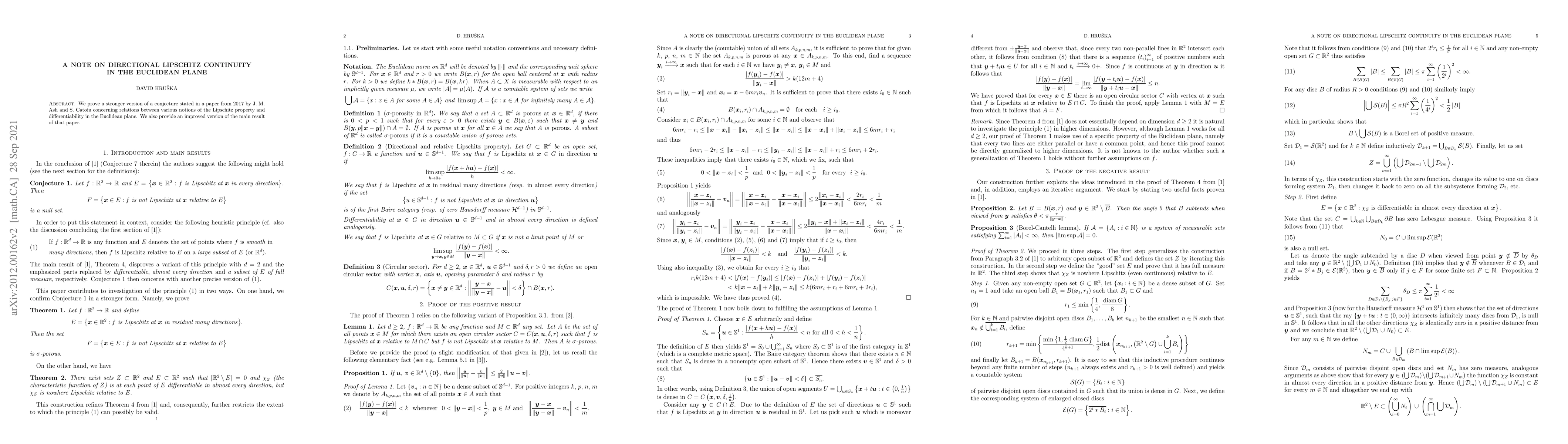 Thumbnail for A note on directional Lipschitz continuity in the Euclidean plane