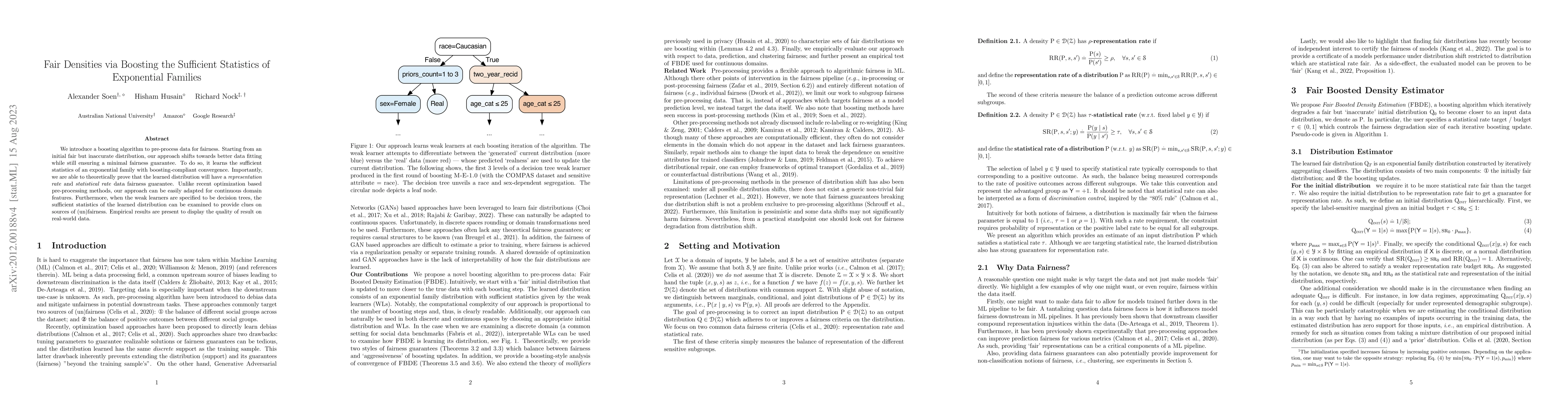 Thumbnail for Fair Densities via Boosting the Sufficient Statistics of Exponential
  Families