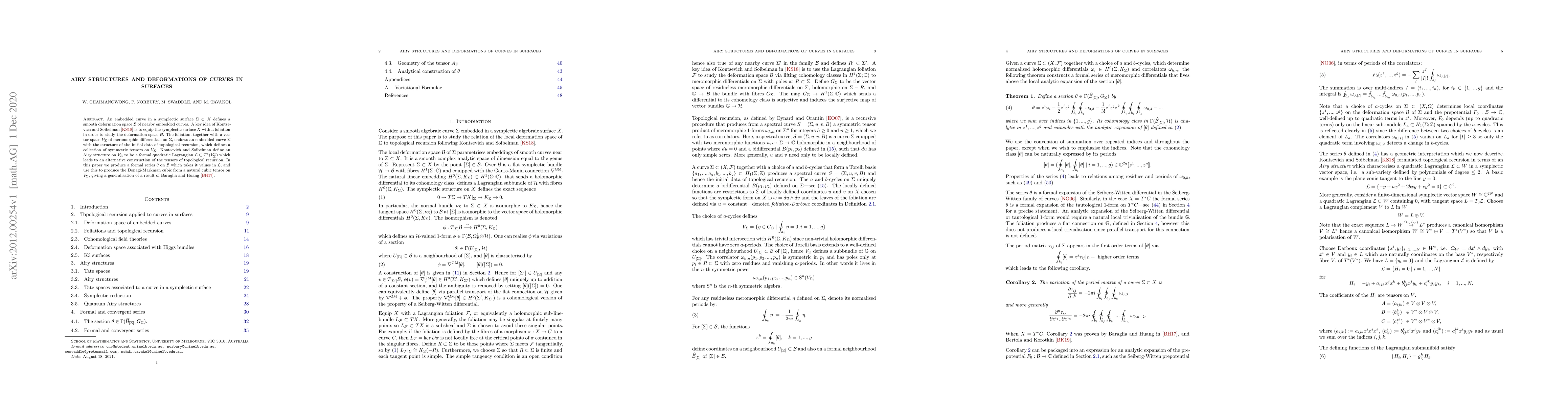 Thumbnail for Airy structures and deformations of curves in surfaces