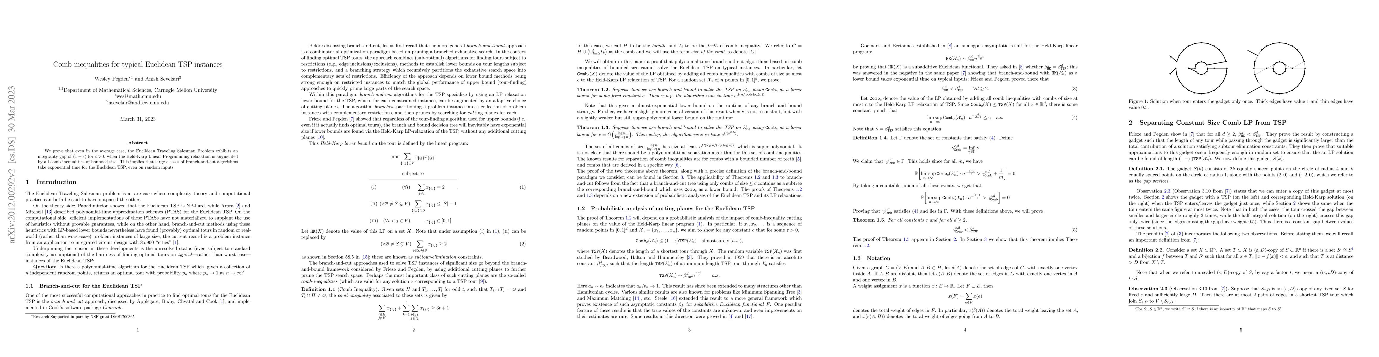 Thumbnail for Comb inequalities for typical Euclidean TSP instances