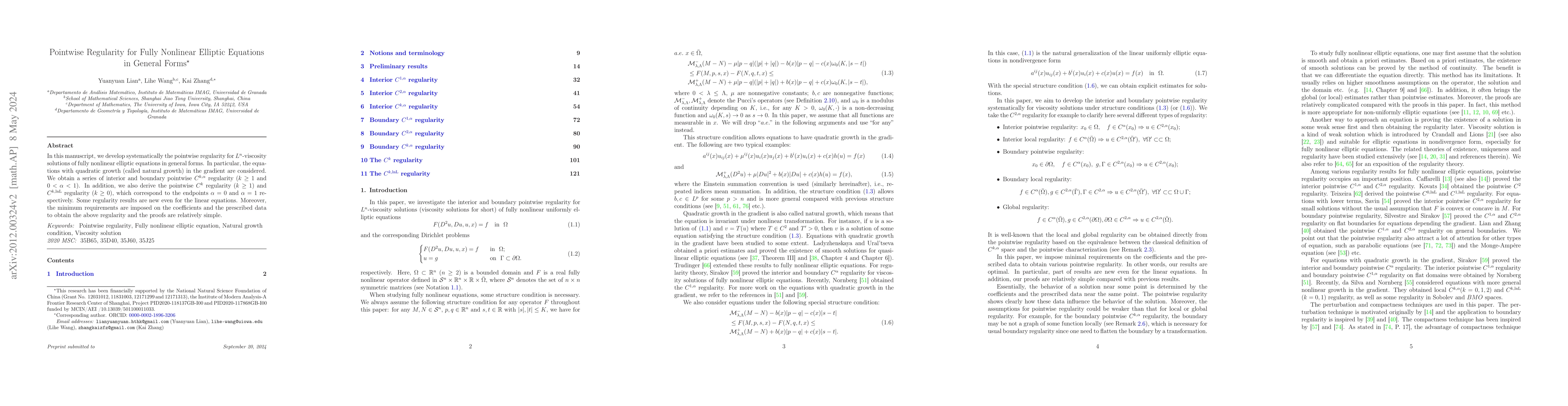 Thumbnail for Pointwise Regularity for Fully Nonlinear Elliptic Equations in General
  Forms