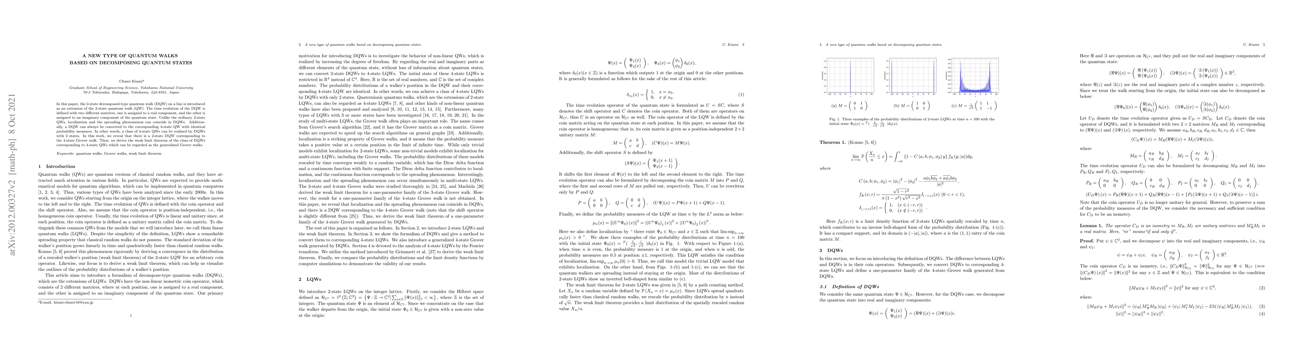 Thumbnail for A new type of quantum walks based on decomposing quantum states