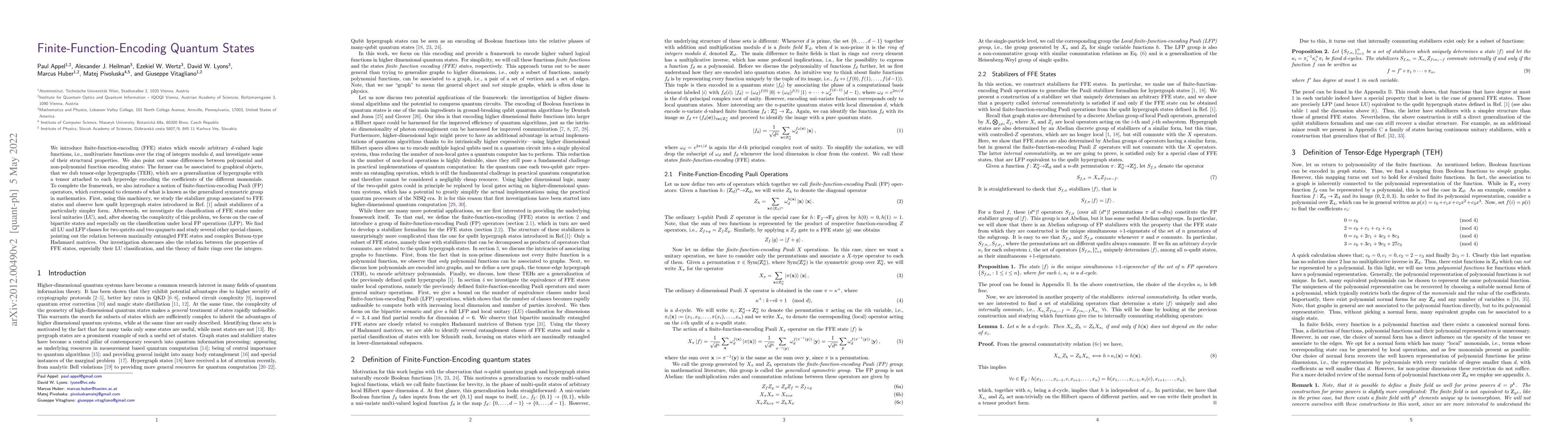 Thumbnail for Finite-Function-Encoding Quantum States