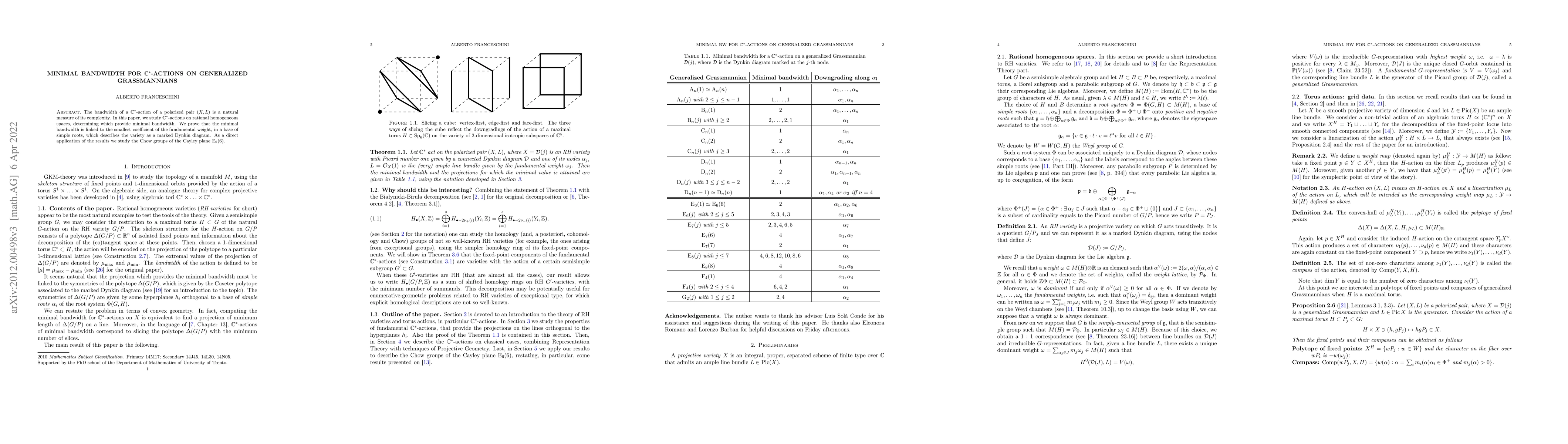 Thumbnail for Minimal bandwidth $\mathbb{C}^*$-actions on generalized Grassmannians