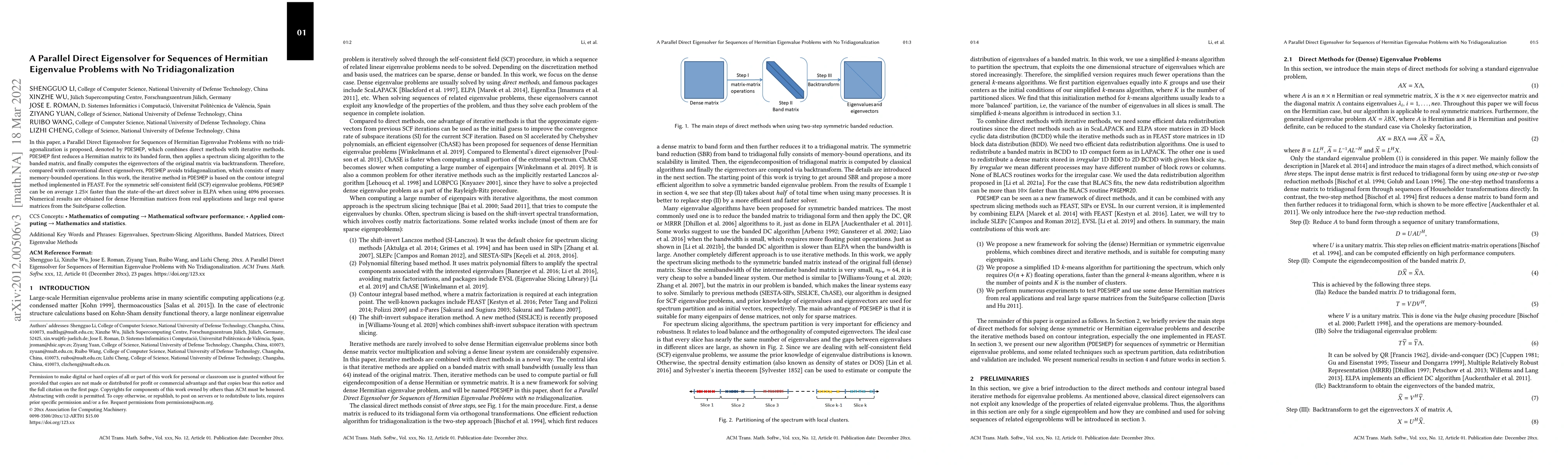 Thumbnail for A Parallel Direct Eigensolver for Sequences of Hermitian Eigenvalue
  Problems with No Tridiagonalization