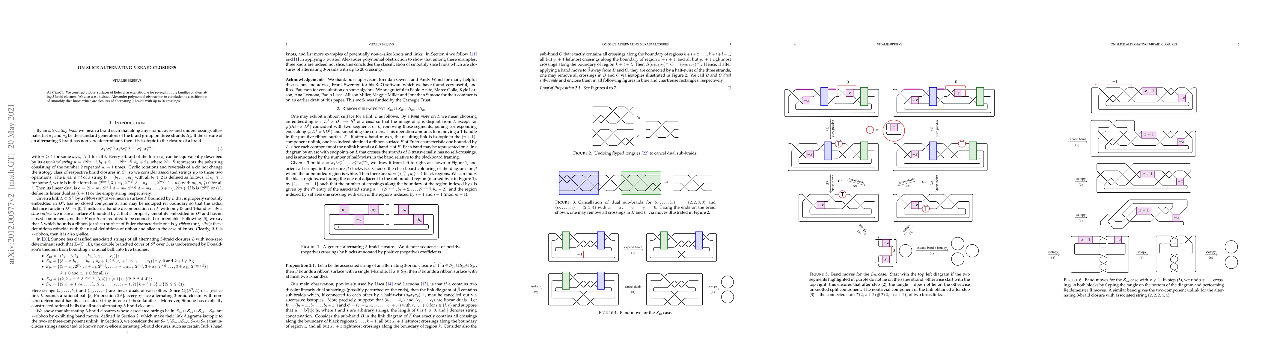 Thumbnail for On slice alternating 3-braid closures