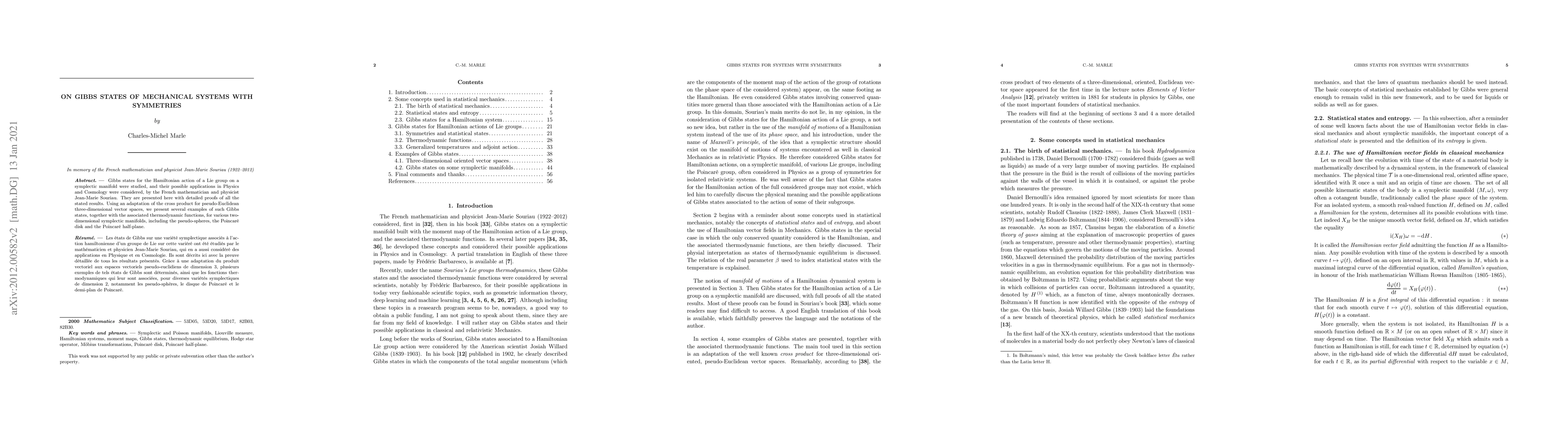 Thumbnail for On Gibbs states of mechanical systems with symmetries