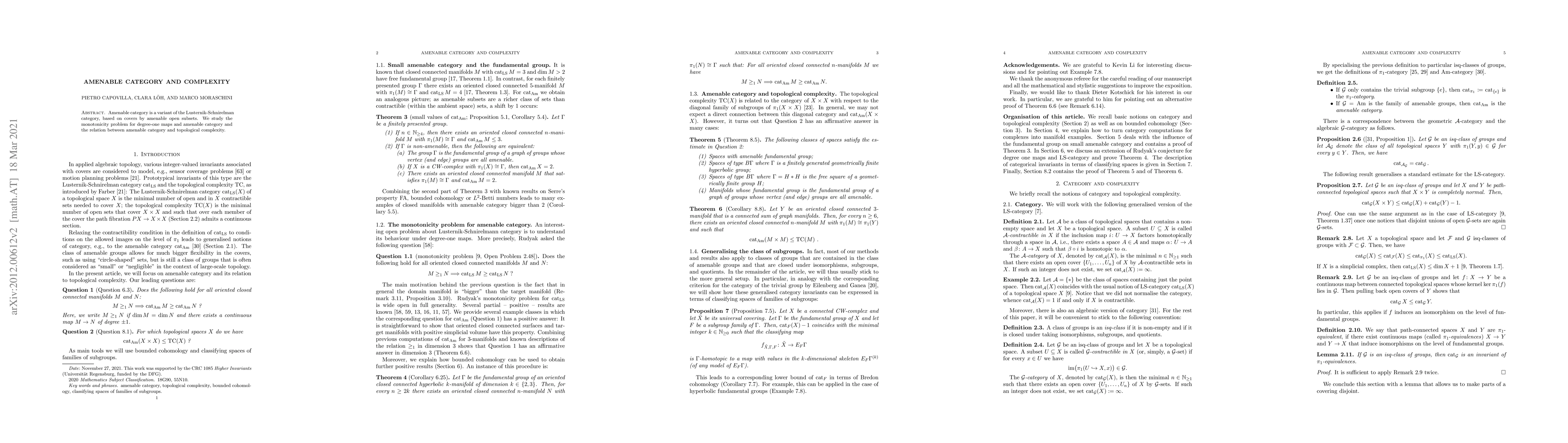 Thumbnail for Amenable category and complexity