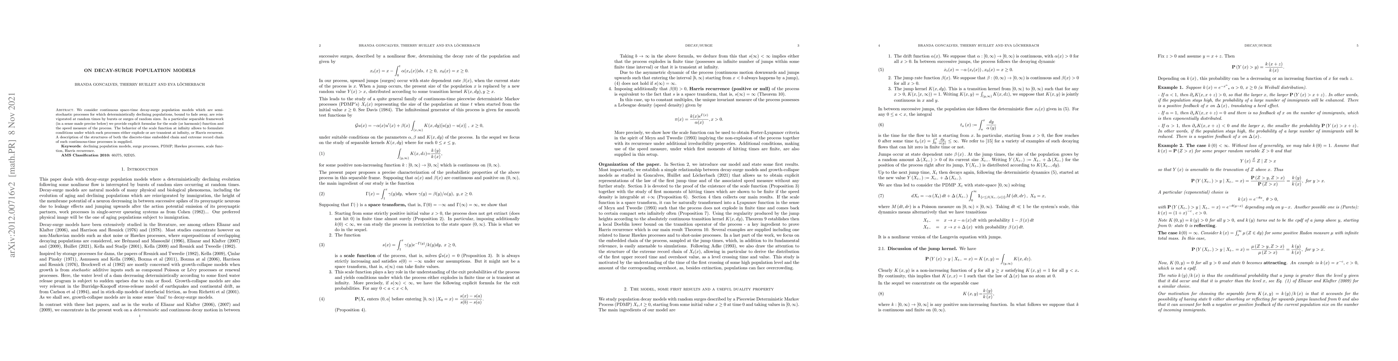Thumbnail for On decay-surge population models
