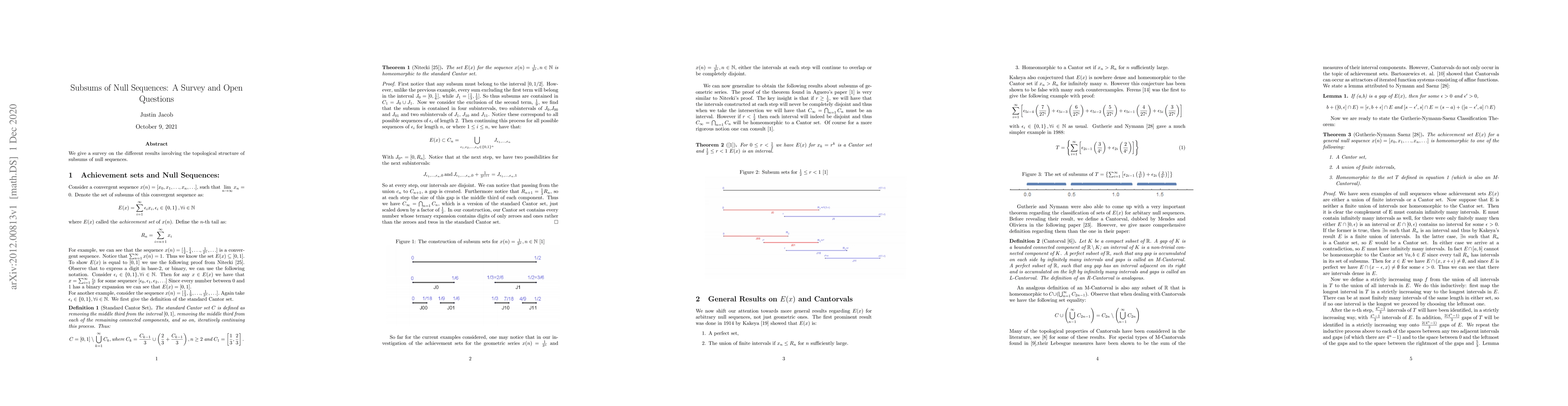 Thumbnail for Subsums of Null Sequences: A Survey and Open Questions