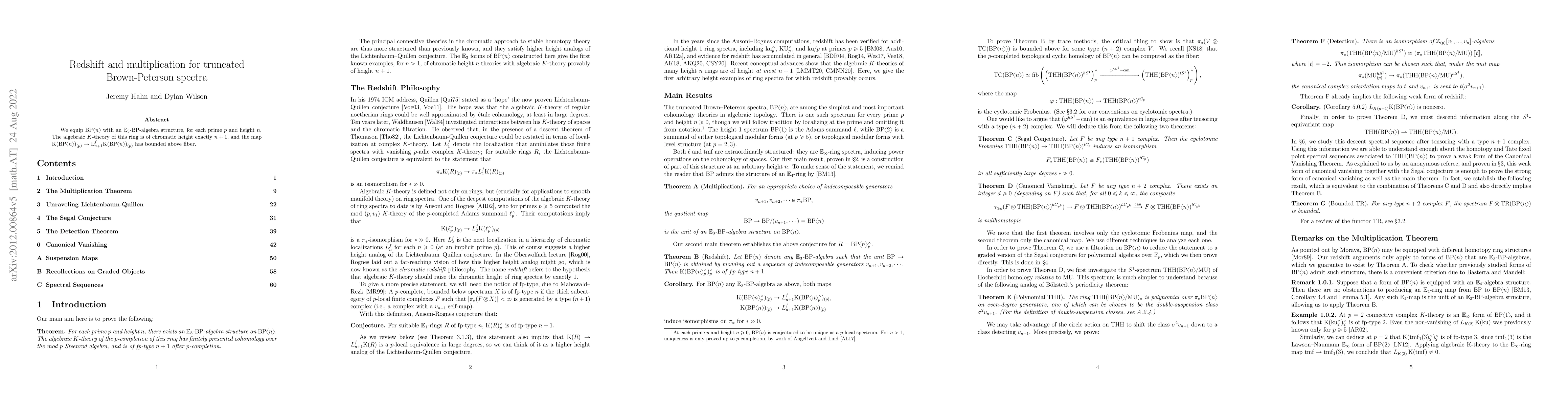 Thumbnail for Redshift and multiplication for truncated Brown-Peterson spectra