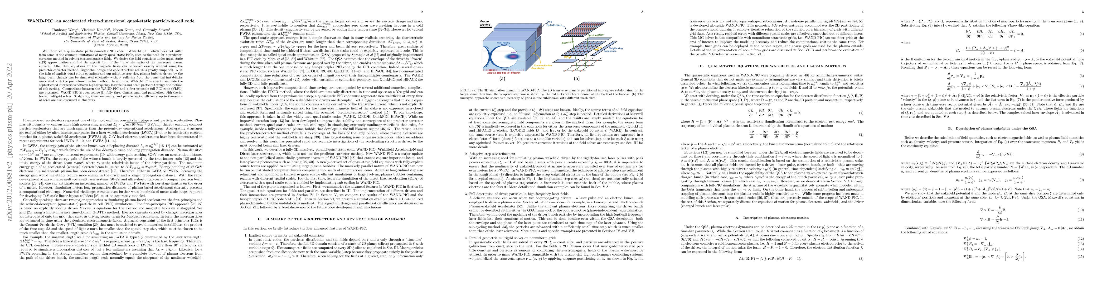 Thumbnail for WAND-PIC: an accelerated three-dimensional quasi-static particle-in-cell
  code