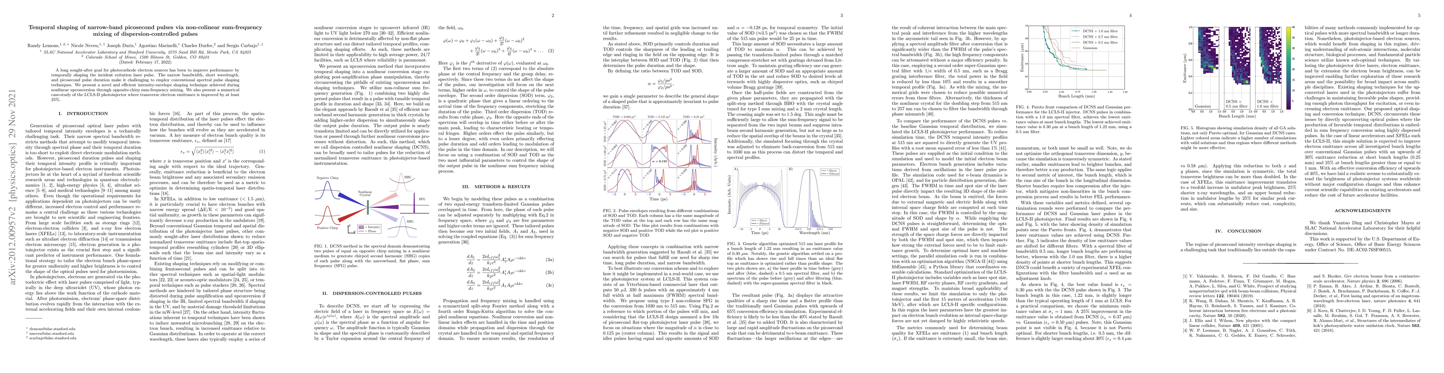 Thumbnail for Temporal shaping of narrow-band picosecond pulses via non-colinear
  sum-frequency mixing of dispersion-controlled pulses