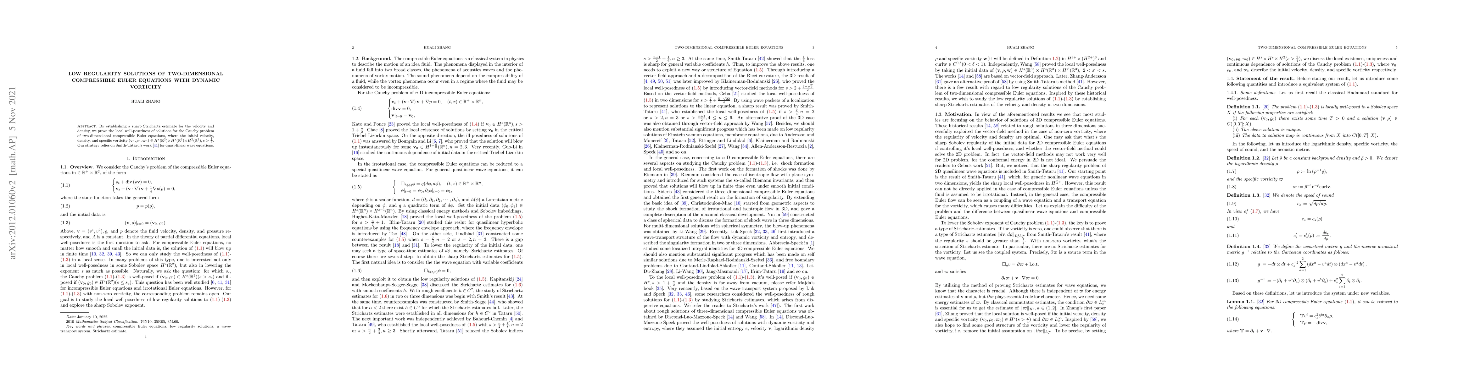 Thumbnail for Low regularity solutions of two-dimensional compressible Euler equations
  with dynamic vorticity