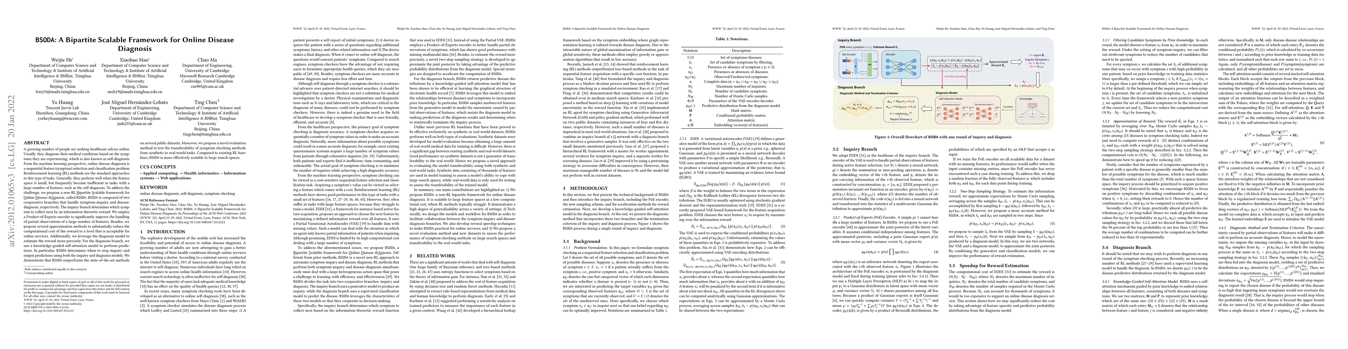Thumbnail for BSODA: A Bipartite Scalable Framework for Online Disease Diagnosis