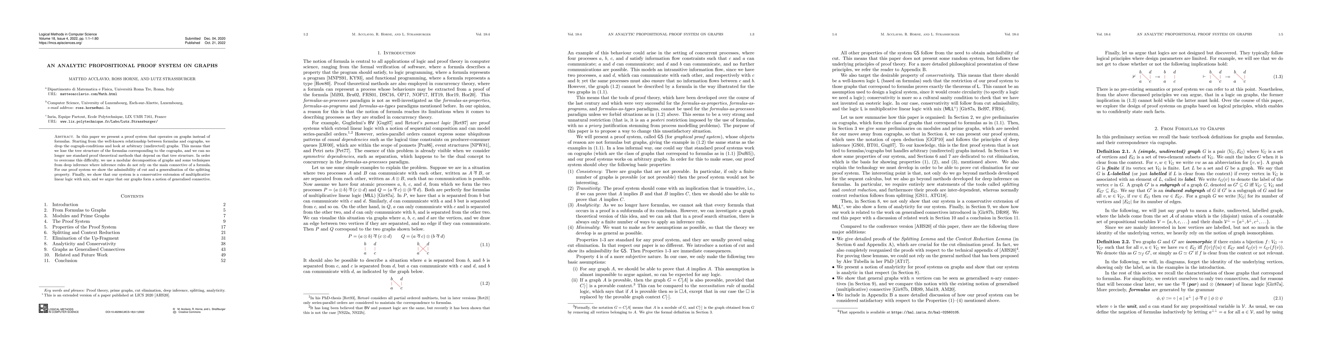 Thumbnail for An Analytic Propositional Proof System on Graphs