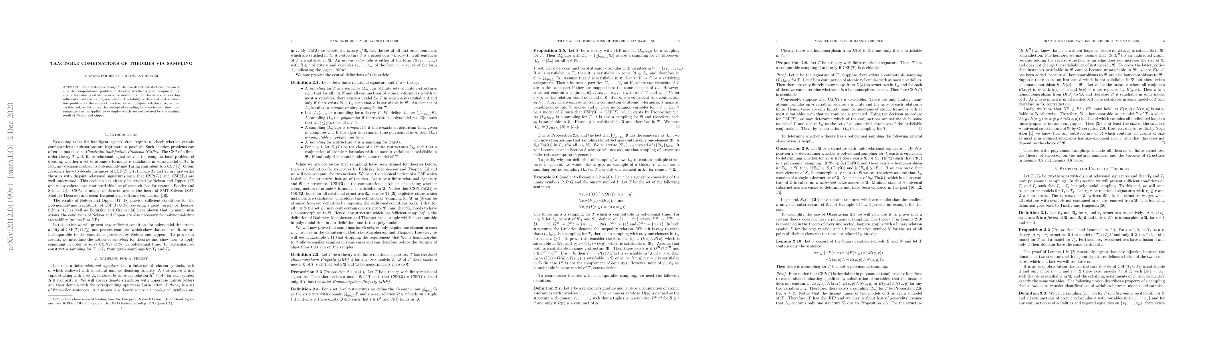 Thumbnail for Tractable Combinations of Theories via Sampling