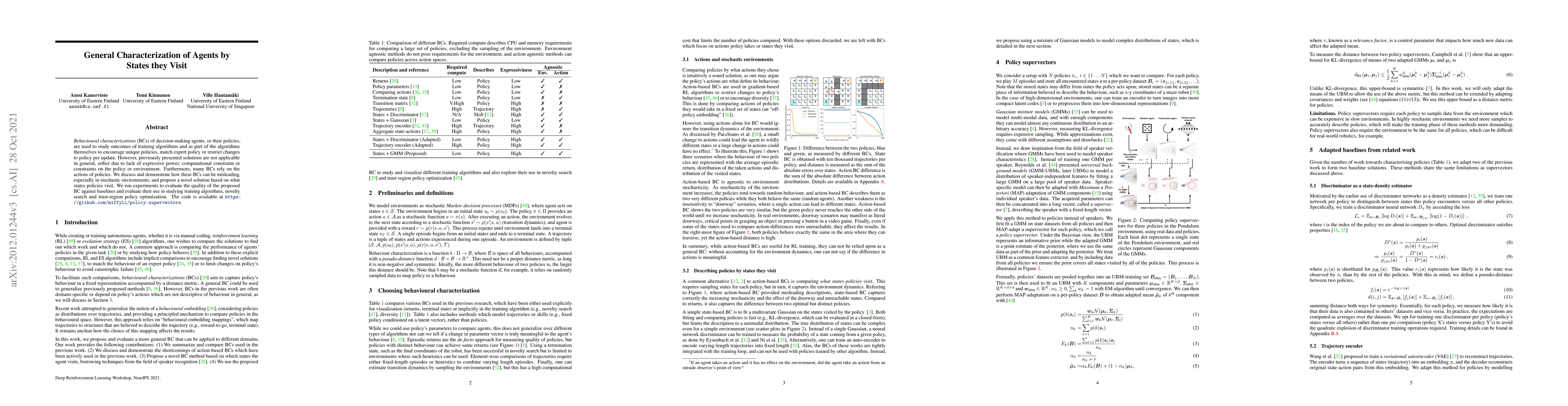 Thumbnail for General Characterization of Agents by States they Visit