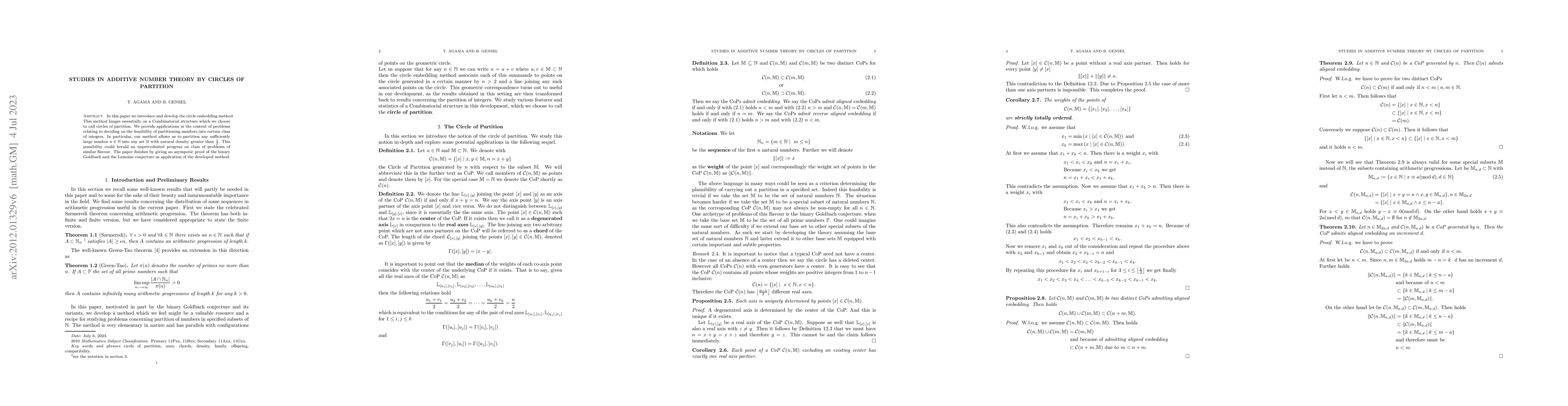 Thumbnail for Studies in Additive Number Theory by Circles of Partition