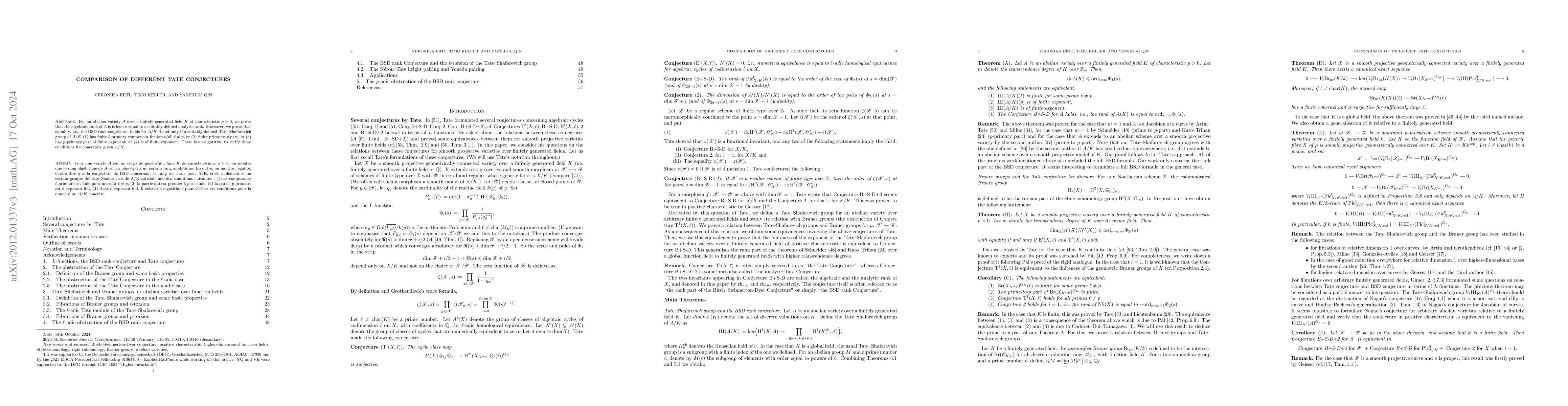 Thumbnail for Comparison of different Tate conjectures