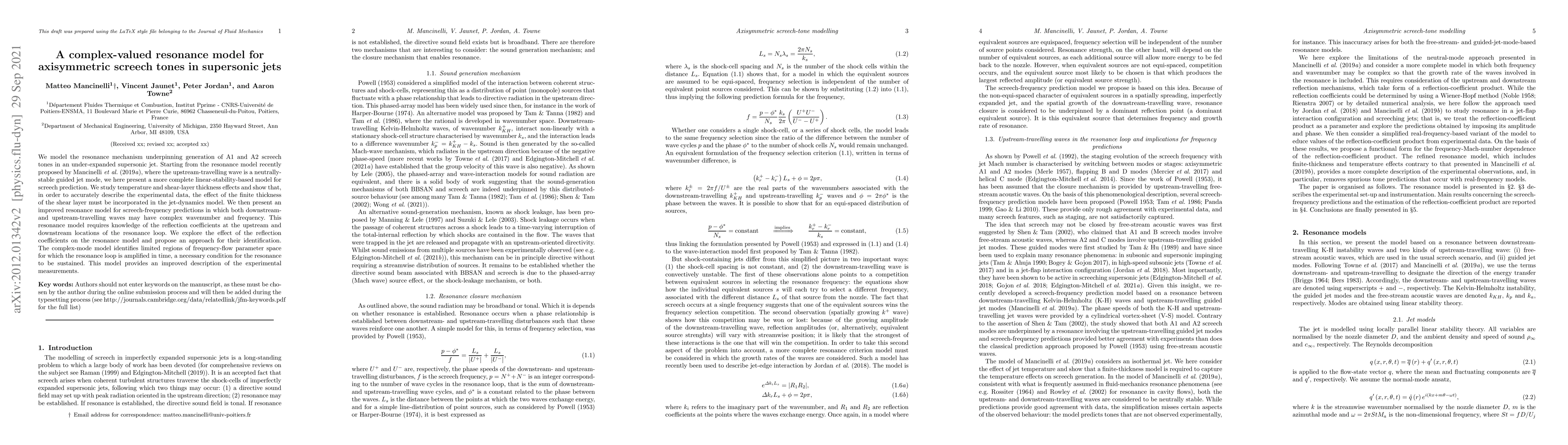 Thumbnail for A complex-valued resonance model for axisymmetric screech tones in
  supersonic jets