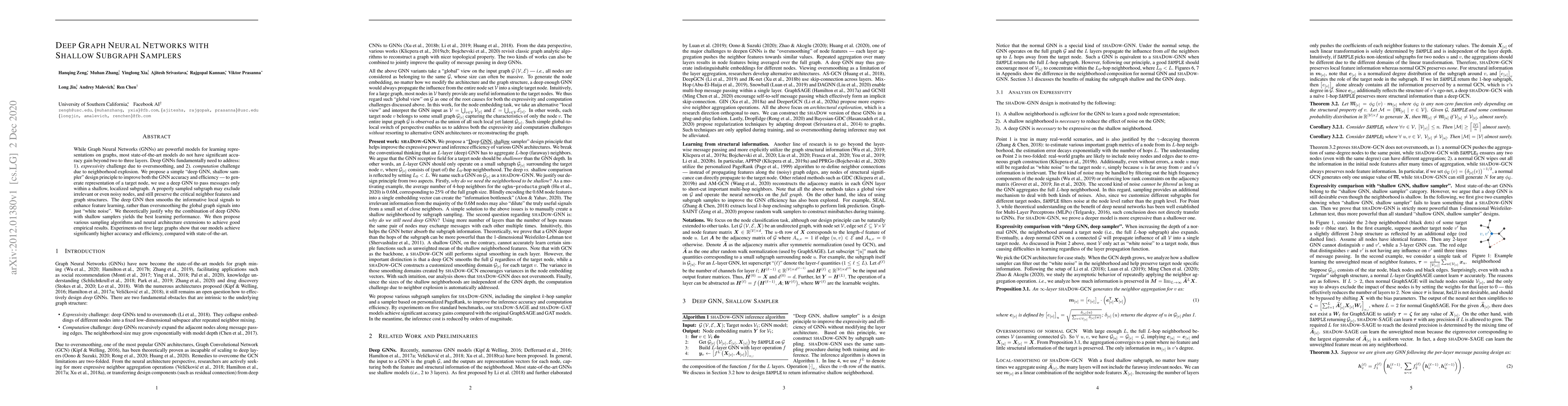 Thumbnail for Deep Graph Neural Networks with Shallow Subgraph Samplers