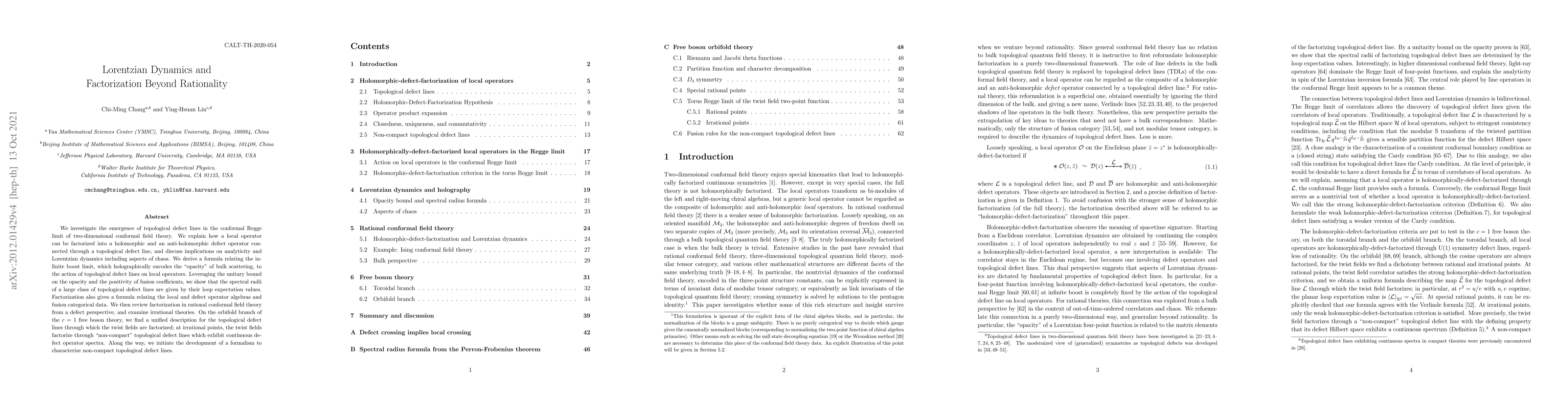 Thumbnail for Lorentzian Dynamics and Factorization Beyond Rationality