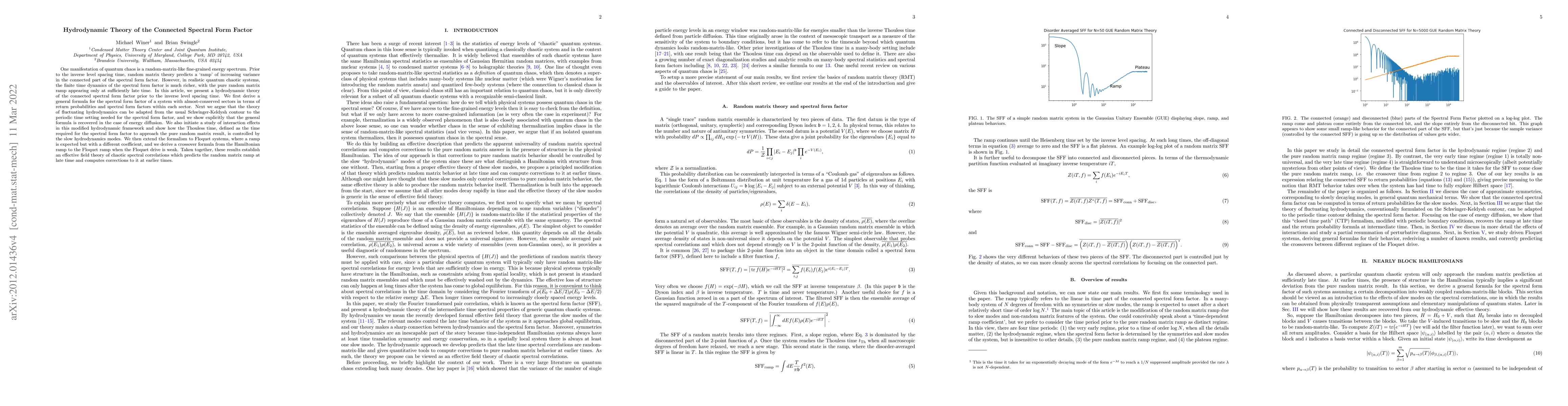 Thumbnail for Hydrodynamic Theory of the Connected Spectral Form Factor