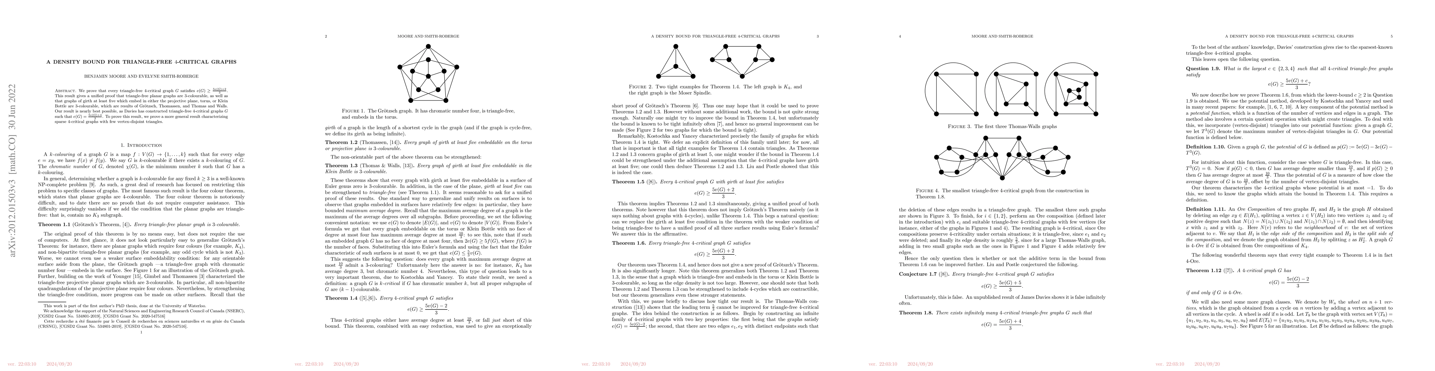 Thumbnail for A density bound for triangle-free $4$-critical graphs