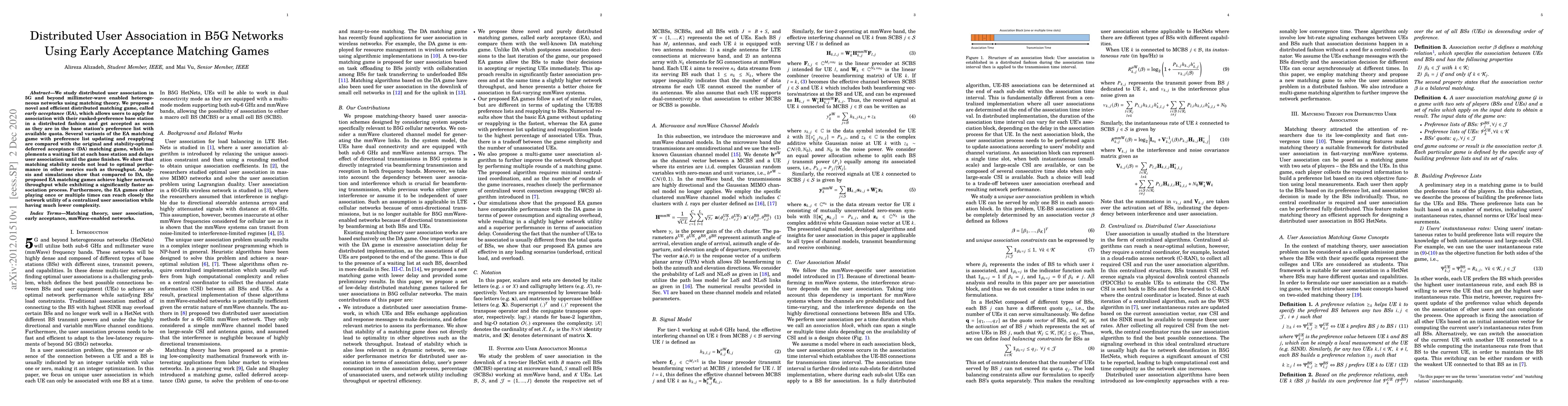 Thumbnail for Distributed User Association in B5G Networks Using Early Acceptance
  Matching Games