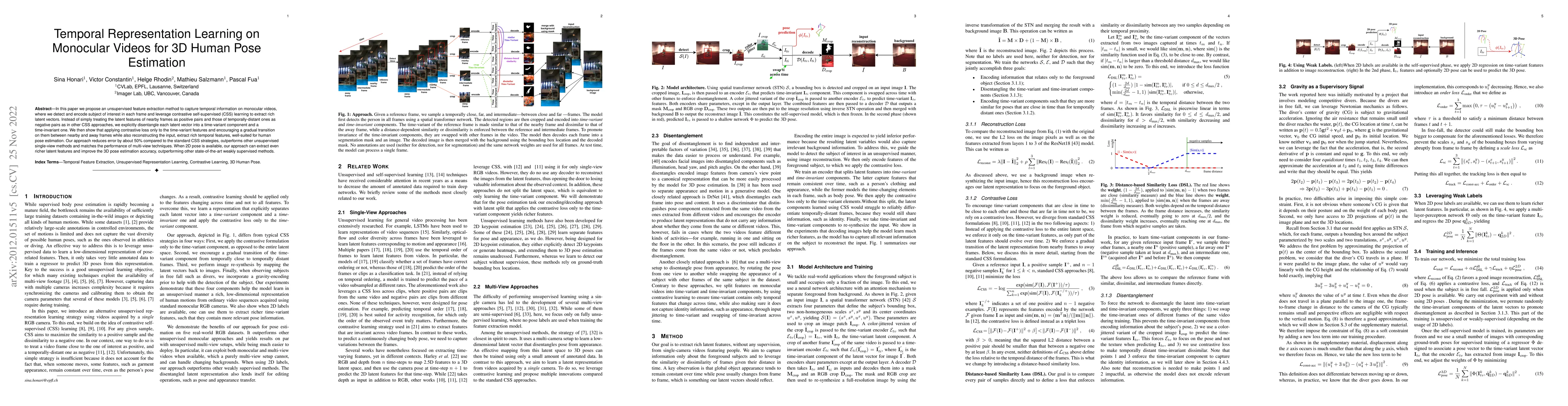 Thumbnail for Temporal Representation Learning on Monocular Videos for 3D Human Pose
  Estimation