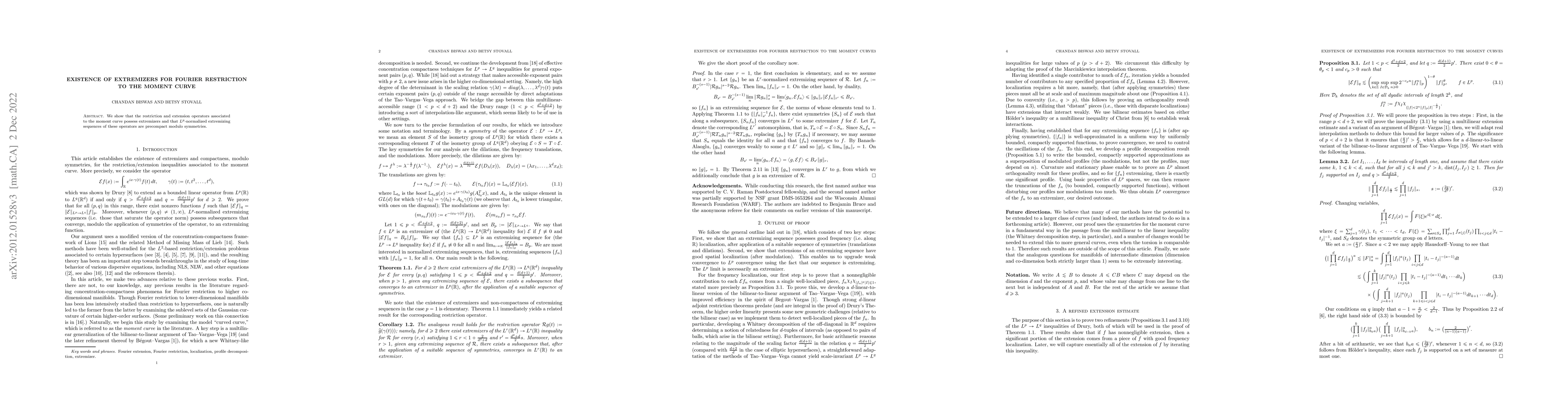 Thumbnail for Existence of extremizers for Fourier restriction to the moment curve