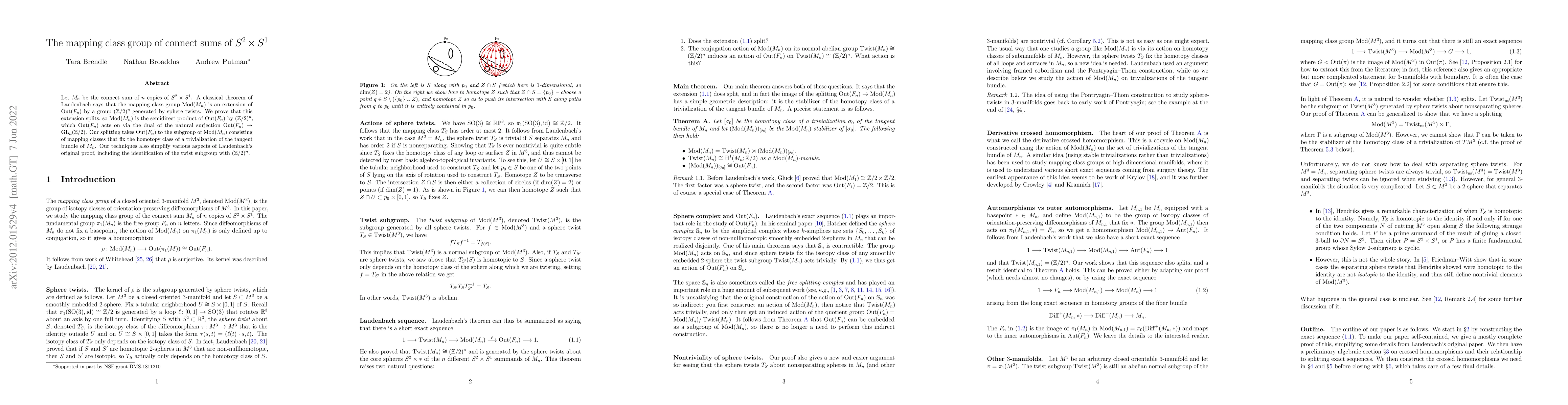 Thumbnail for The mapping class group of connect sums of $S^2 \times S^1$