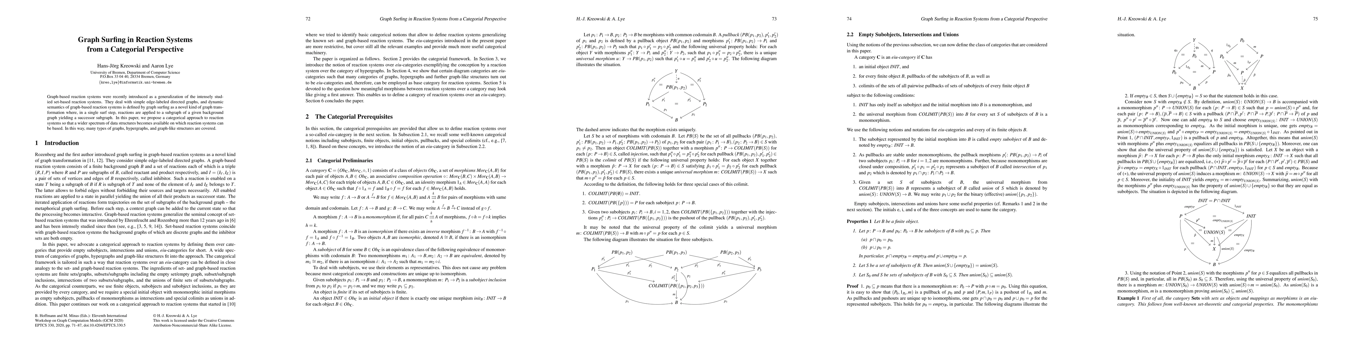 Thumbnail for Graph Surfing in Reaction Systems from a Categorial Perspective