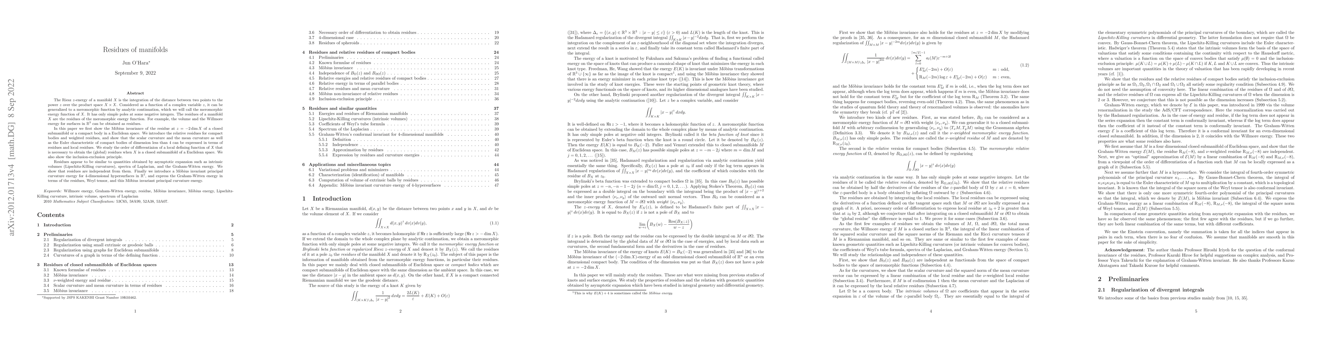 Thumbnail for Residues of manifolds