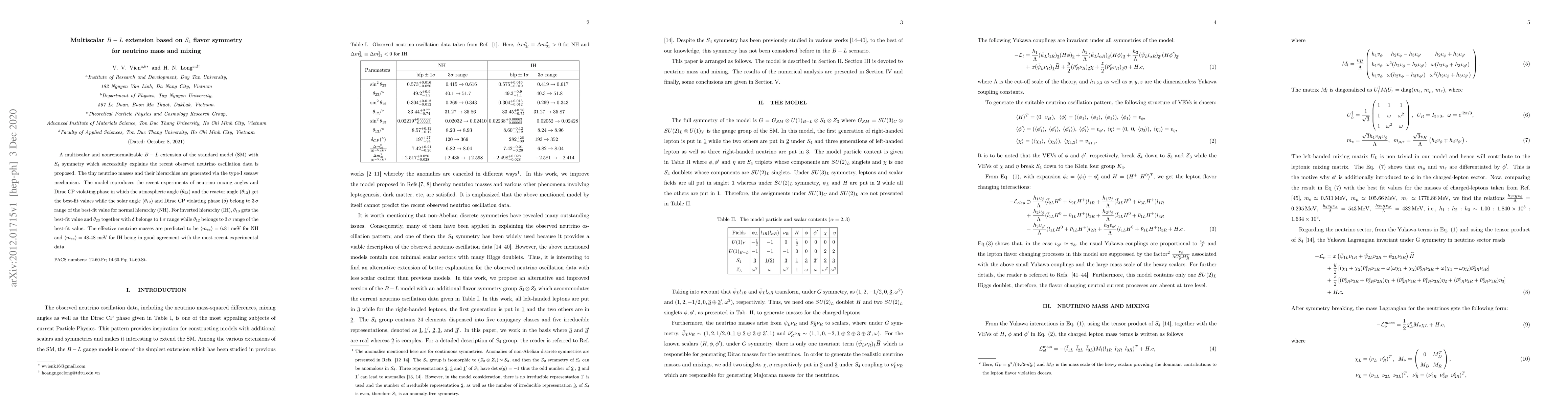 Thumbnail for Multiscalar $B-L$ extension based on $S_4$ flavor symmetry for neutrino
  mass and mixing