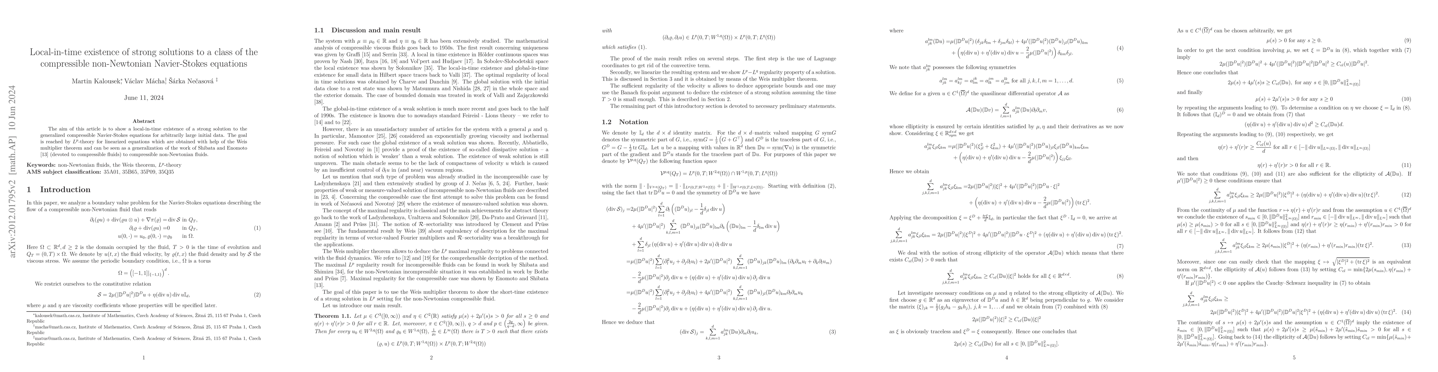 Thumbnail for Local-in-time existence of strong solutions to a class of compressible
  non-Newtonian Navier-Stokes equations