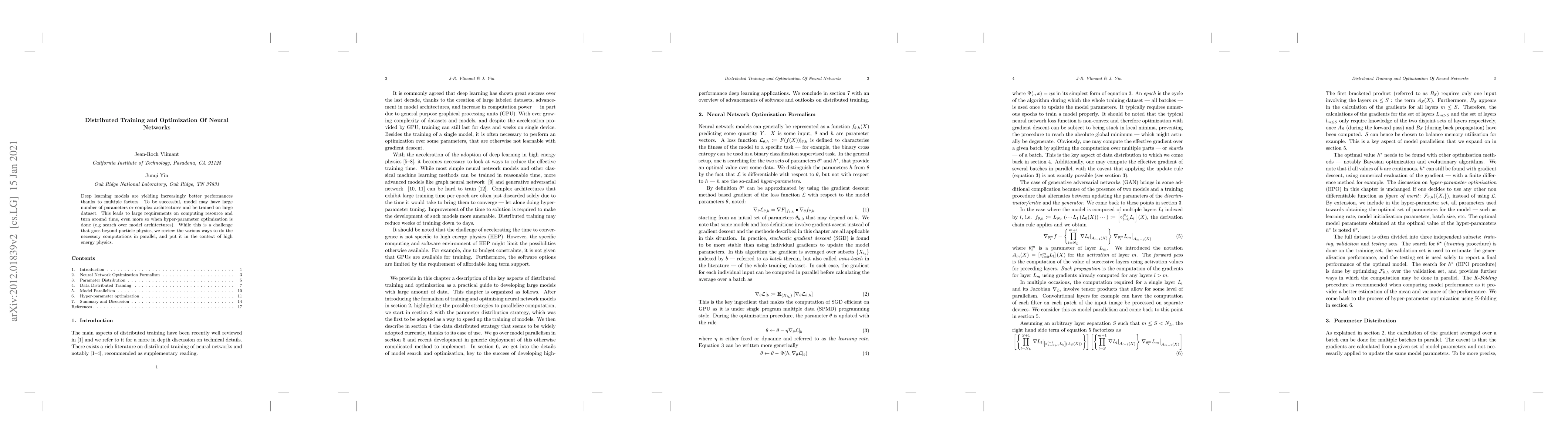 Thumbnail for Distributed Training and Optimization Of Neural Networks
