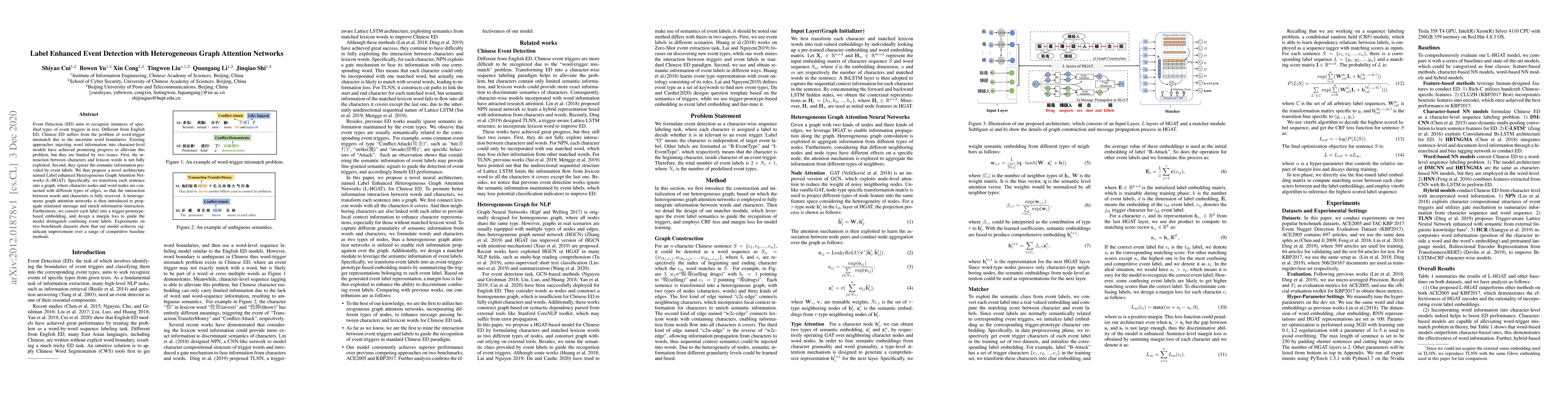 Thumbnail for Label Enhanced Event Detection with Heterogeneous Graph Attention
  Networks