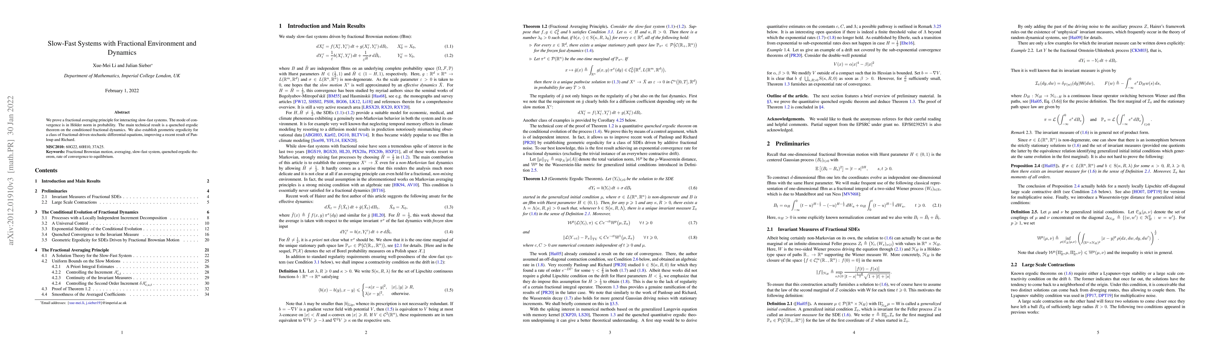 Thumbnail for Slow-Fast Systems with Fractional Environment and Dynamics