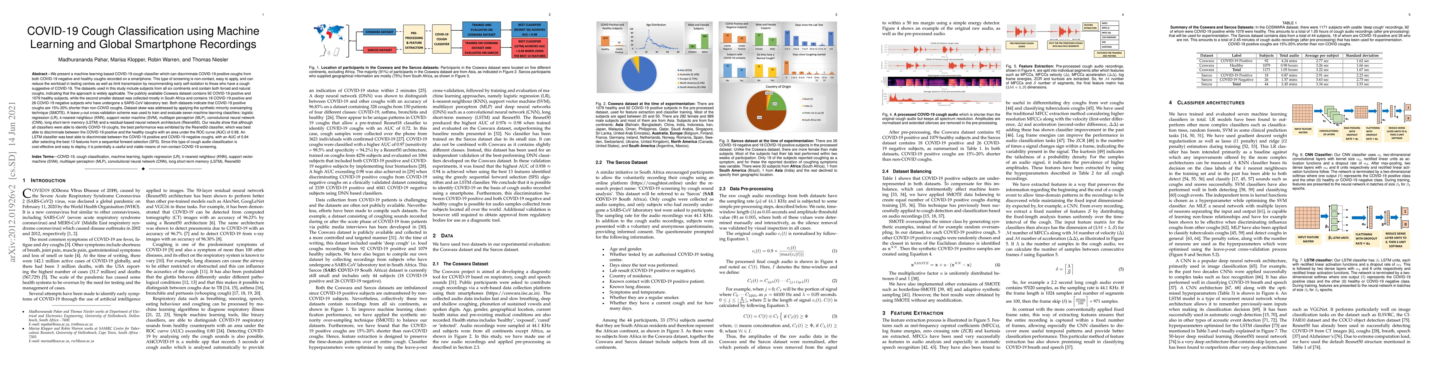 Thumbnail for COVID-19 Cough Classification using Machine Learning and Global
  Smartphone Recordings